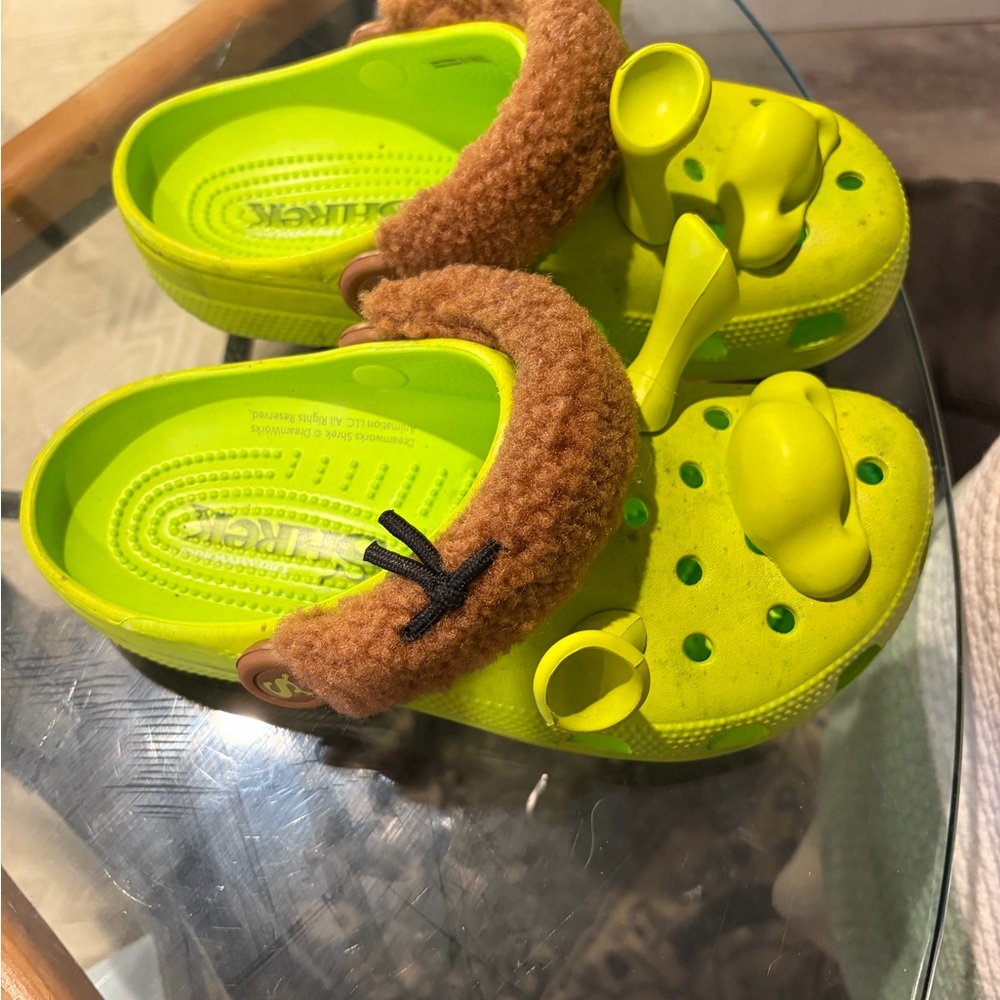 Shrek crocs in Neon Green and Brown - Picture 2 of 3